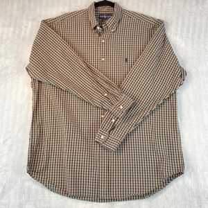 Ralph Lauren Blake Sz Large Long Sleeve Cotton Button Down Checked Shirt